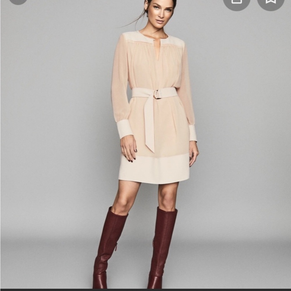 Reiss Cream and Tan Dress